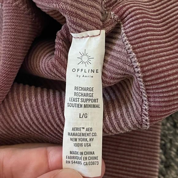 Offline by Aerie recharge least support crop top bra maroon stone Large - Picture 4 of 4